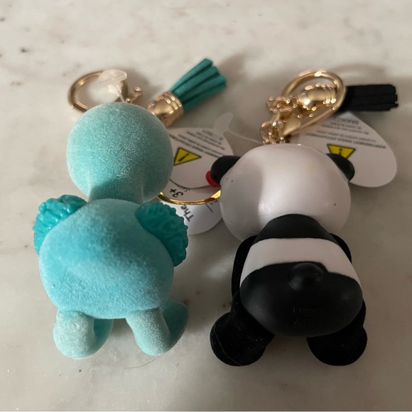 Ty Beanie Mini Boo William & Chi (flamingo & panda) Keychain Key Ring - both NWT - Picture 3 of 5